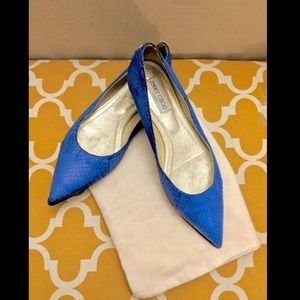 Jimmy Choo snake skin embossed flats